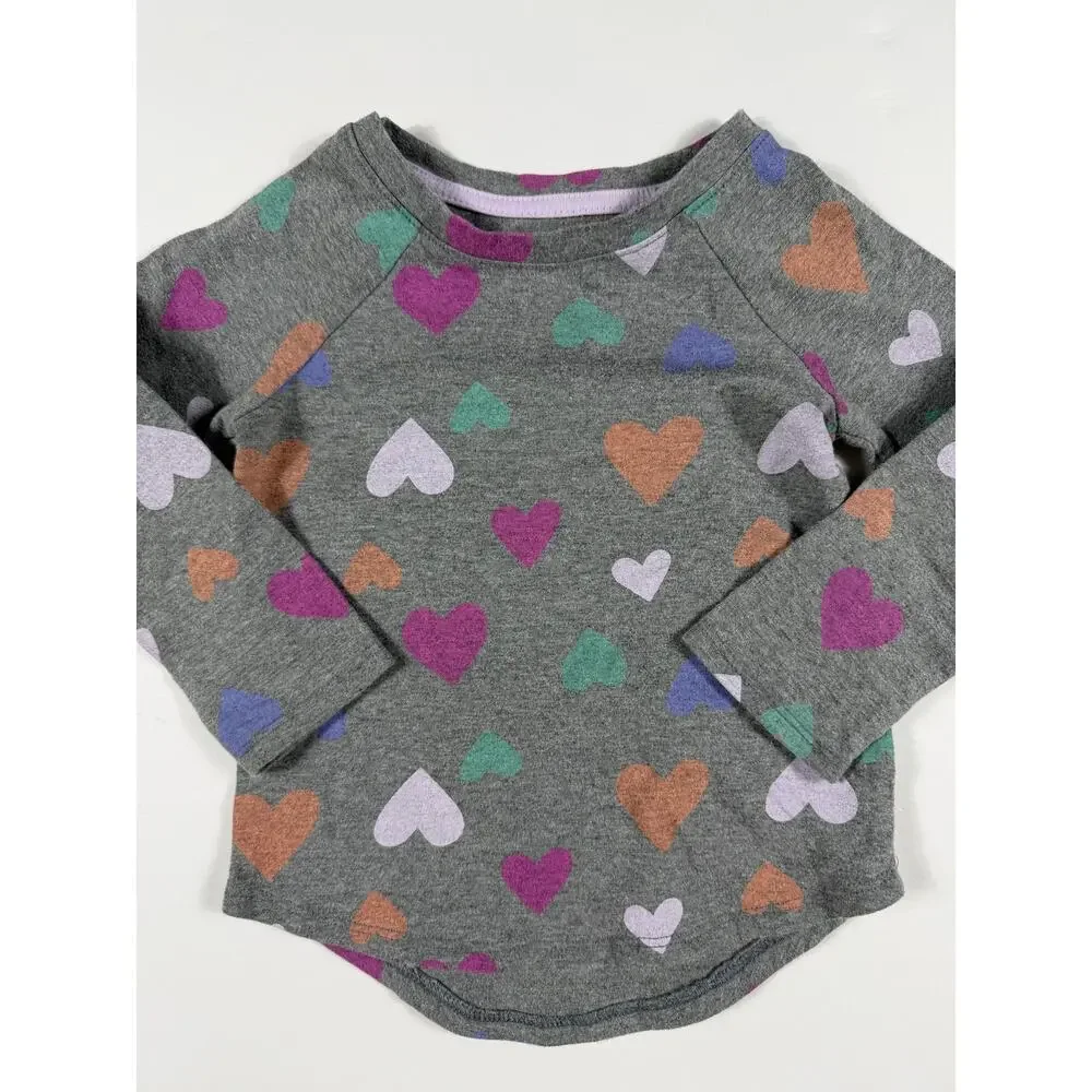 Gap & Cat & Jack Heart Print Peplum Tops Bundle Size 2